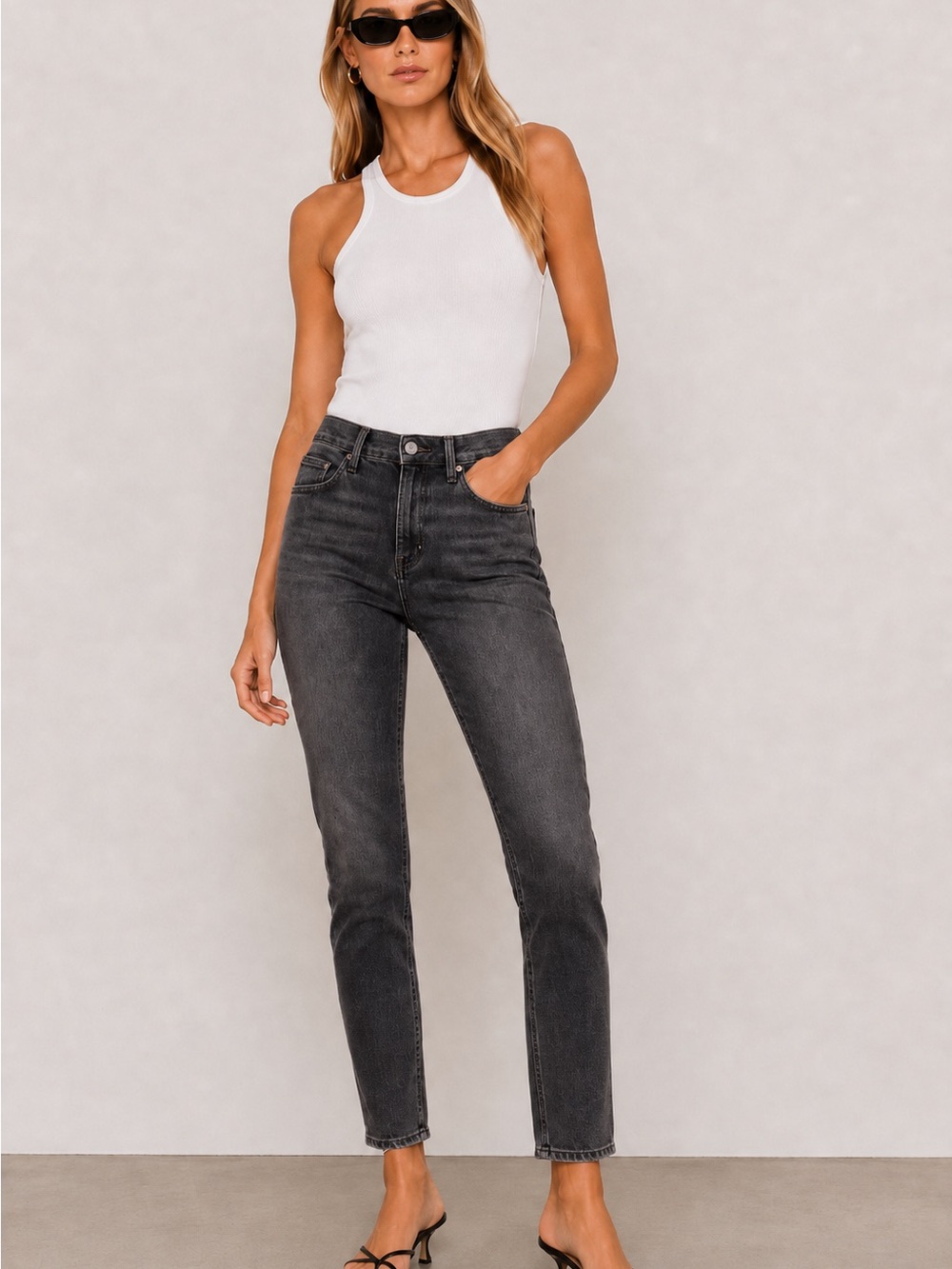 Citizens of Humanity Olivia High Rise Ankle Jeans in Washed Black
